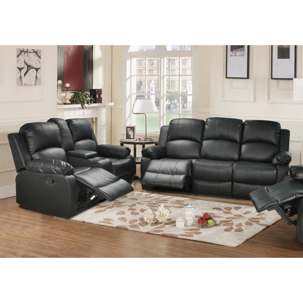 Red Barrel Studio® Hartranft 2 Piece Vegan Leather Reclining Living